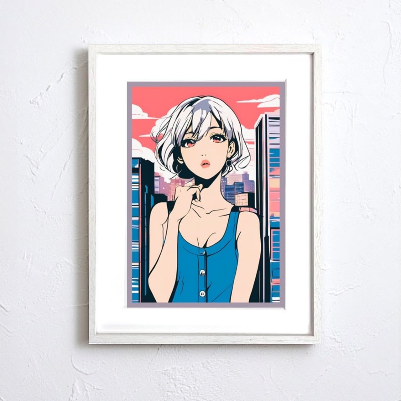 Bob Girl ⅳ｜レトロで可愛い女の子を描いたファンシーアートポスター｜おしゃれ部屋をつくる人気デザイン｜ギフトにも最適｜日本製A4ポスター