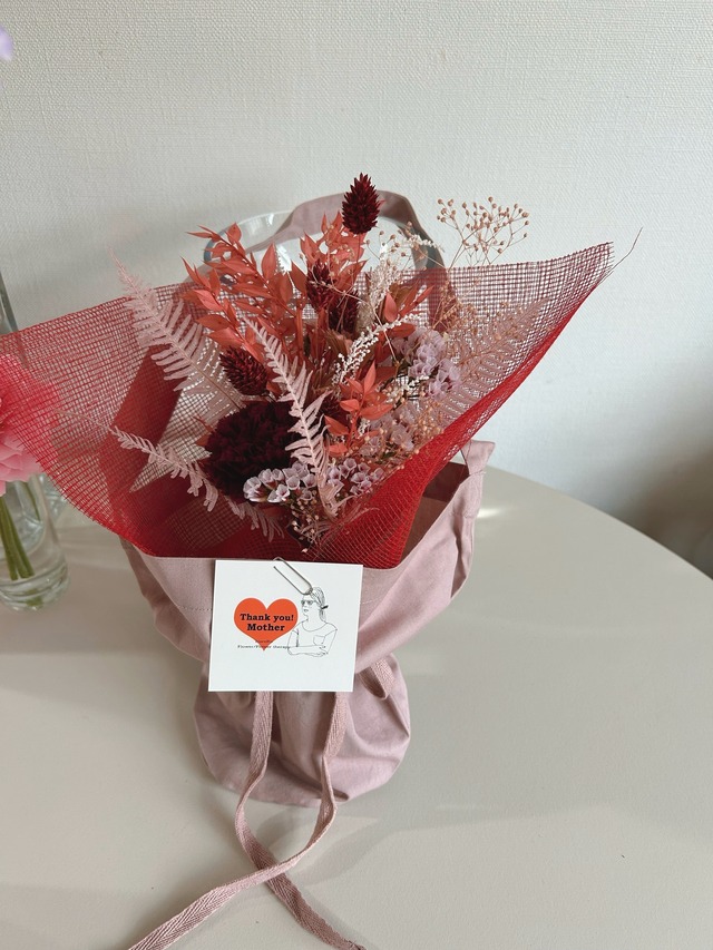 ‘母の日‘ cotton flower bag （red）