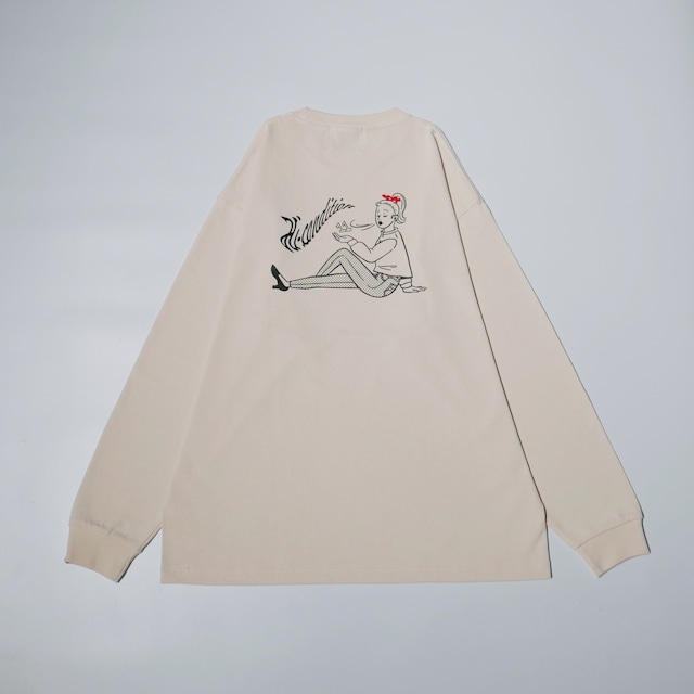 （ CREAM ）GOOD BYE & HELLO BIG SILHOUETTE LONG SLEEVE TEE