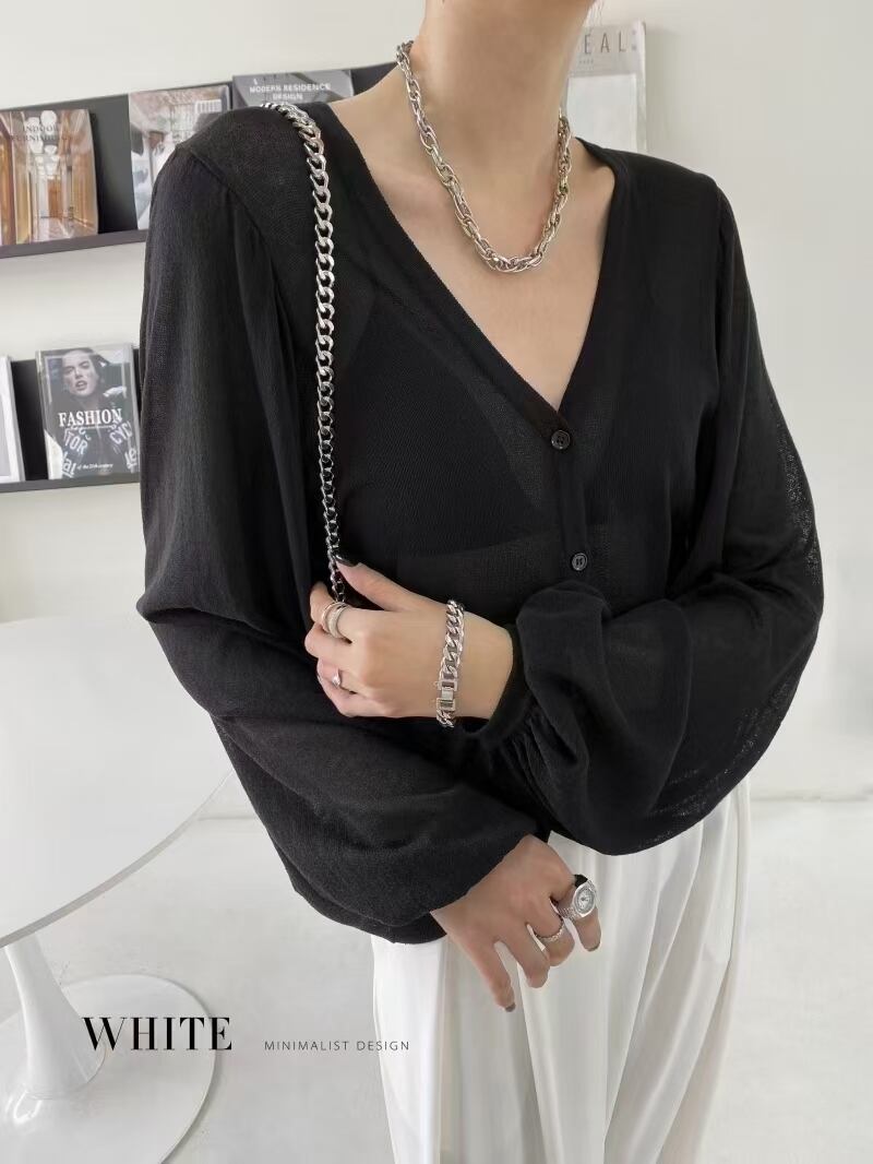 ボリュームスリーブ シアーカーデ　AJ12541-8829