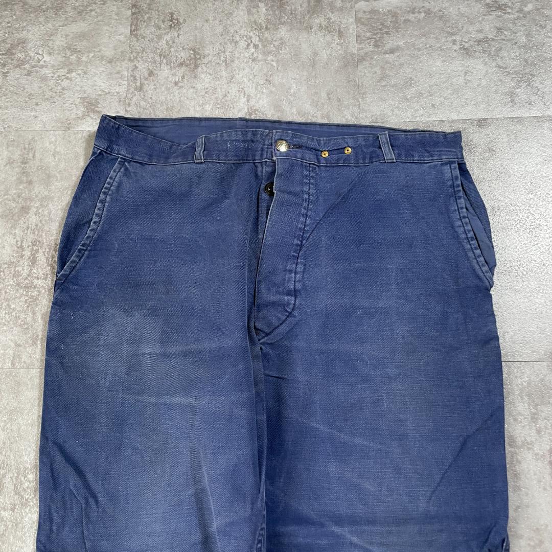 50-60s 13スター フレンチワーク コットン ブルー パンツ W36 | ib2