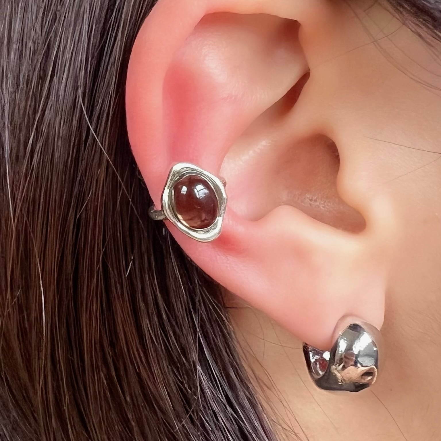 SV925Smoky Quartz Earcuff