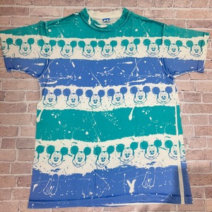 Ⓚ1980s MICKEY MOUSE BORDERT-SHIRT