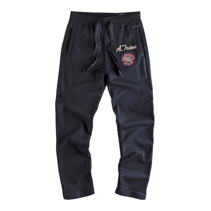 ワッペン刺繡 ストレートレッグスウェットパンツ 3色 L0545