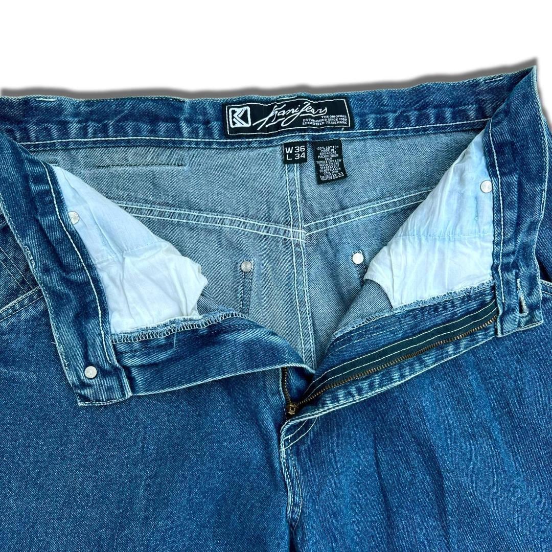 90s カールカナイ デニムパンツ 36 Karl Kani Jeans ペインターパンツ ワイドパンツ バギーパンツ B系 HIPHOP  ヒップホップ 古着 ストリート