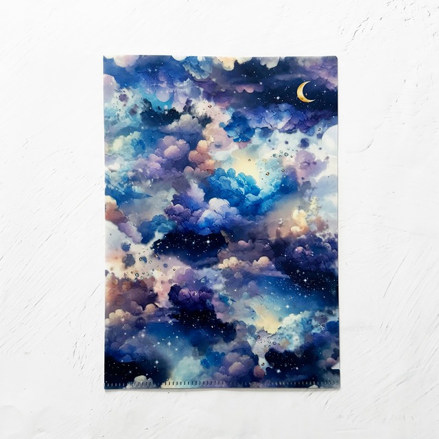 三日月と星空のしずく A5サイズ クリアファイル
