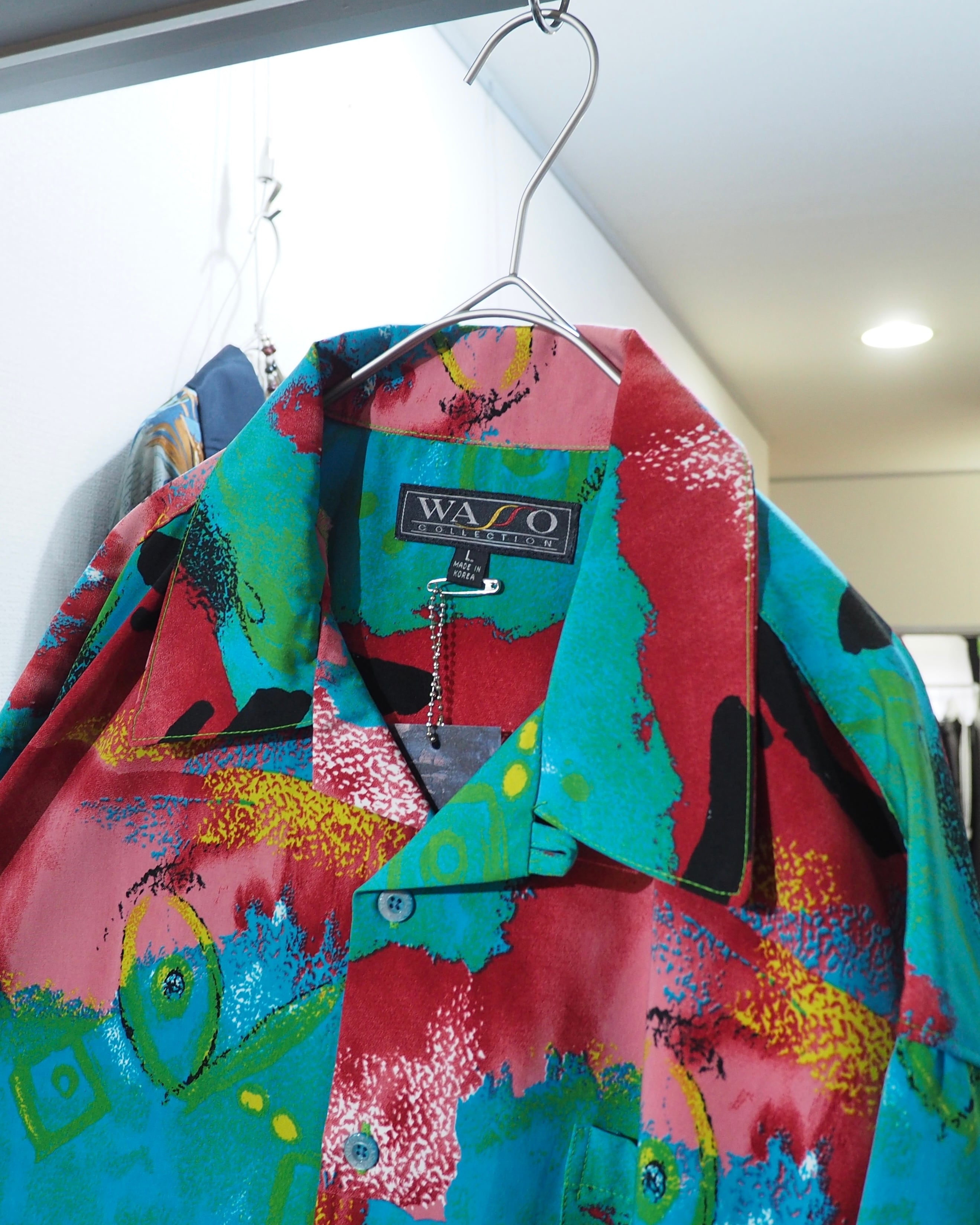 1990s ” 混沌 ” Beautiful Chaos painting Art vintage Over silhouette SS shirt