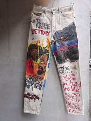 1980s Levi's 550 HAND PAINTED PANTS