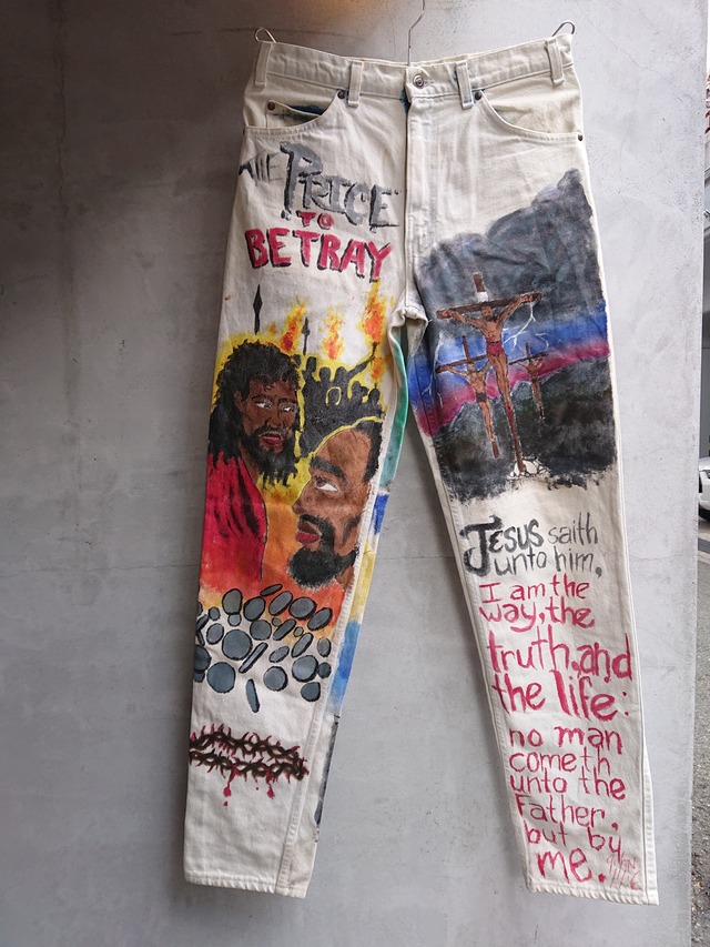 1980s Levi's 550 HAND PAINTED PANTS