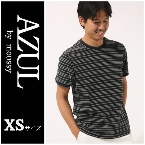AZUL BY MOUSSY アズールバイマウジー メンズ 半袖 Tシャツ XS ボーダー クルーネック 半袖T
