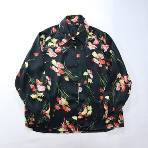 総柄 デザインシャツ  花柄 アート風
