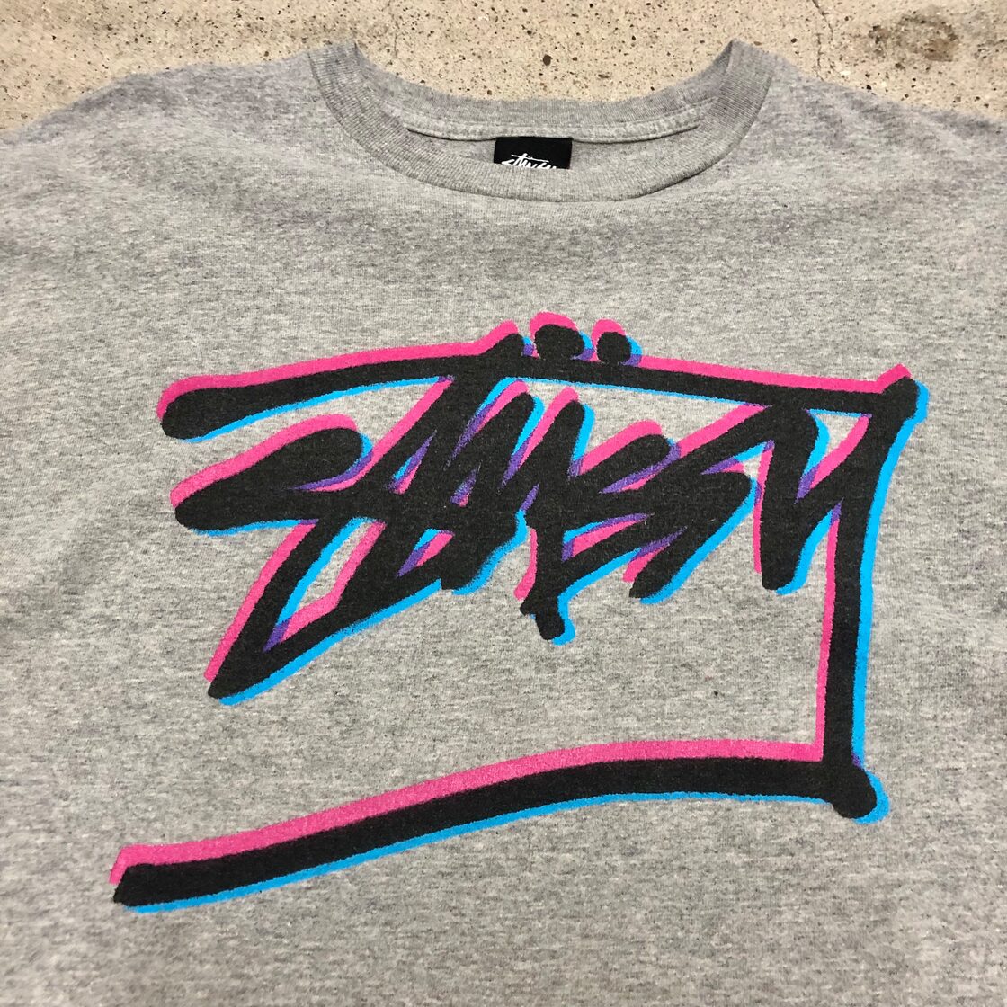 00s STUSSY×Kostas Seremetis/Logo print Tee/M/コスタス・セレ 