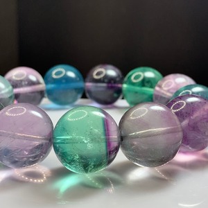 希少な大玉！前後約17.5~18mm 大玉フローライト ブレスレット