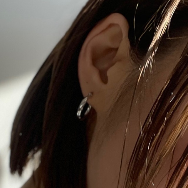 Mini hoop pierced earrings