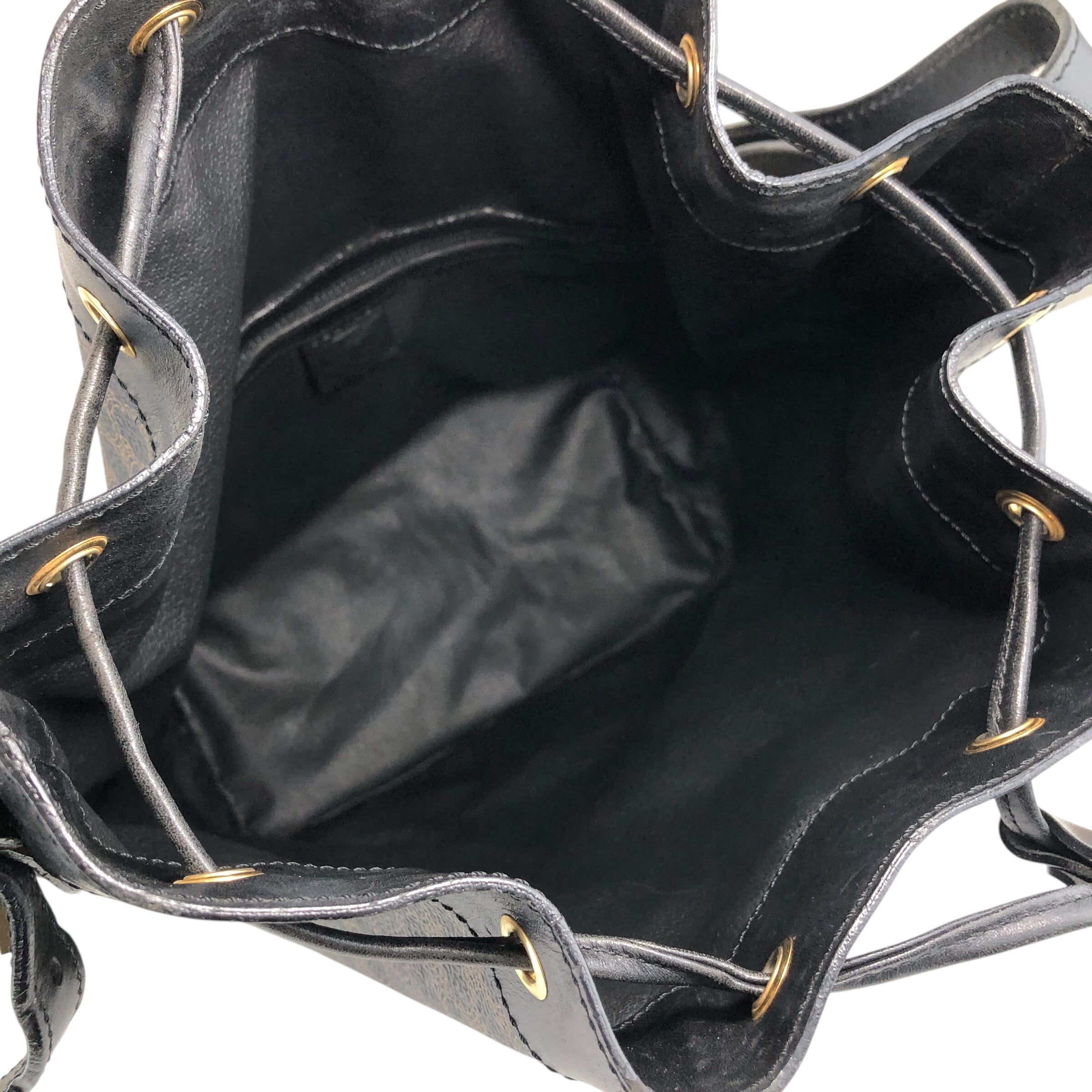 CELINE セリーヌ マカダム ショルダーバッグ ブラック ブラゾン型押し