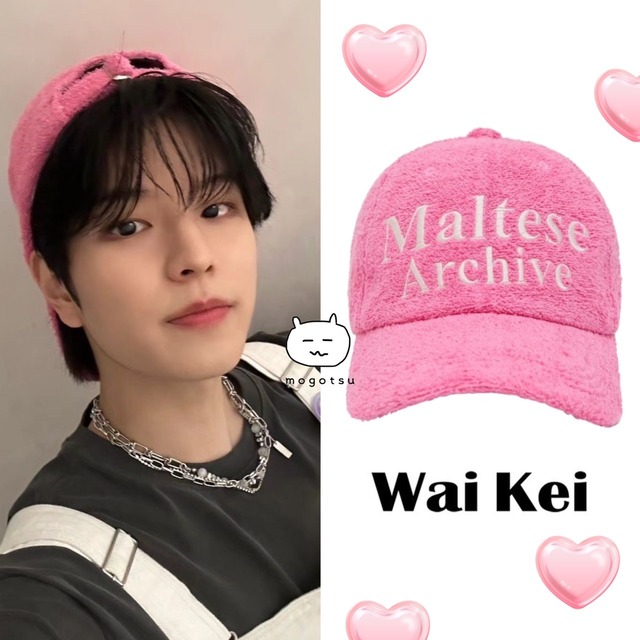 ★Stray Kids スンミン 着用！！【WAIKEI】Maltese archive terry ball cap PINK