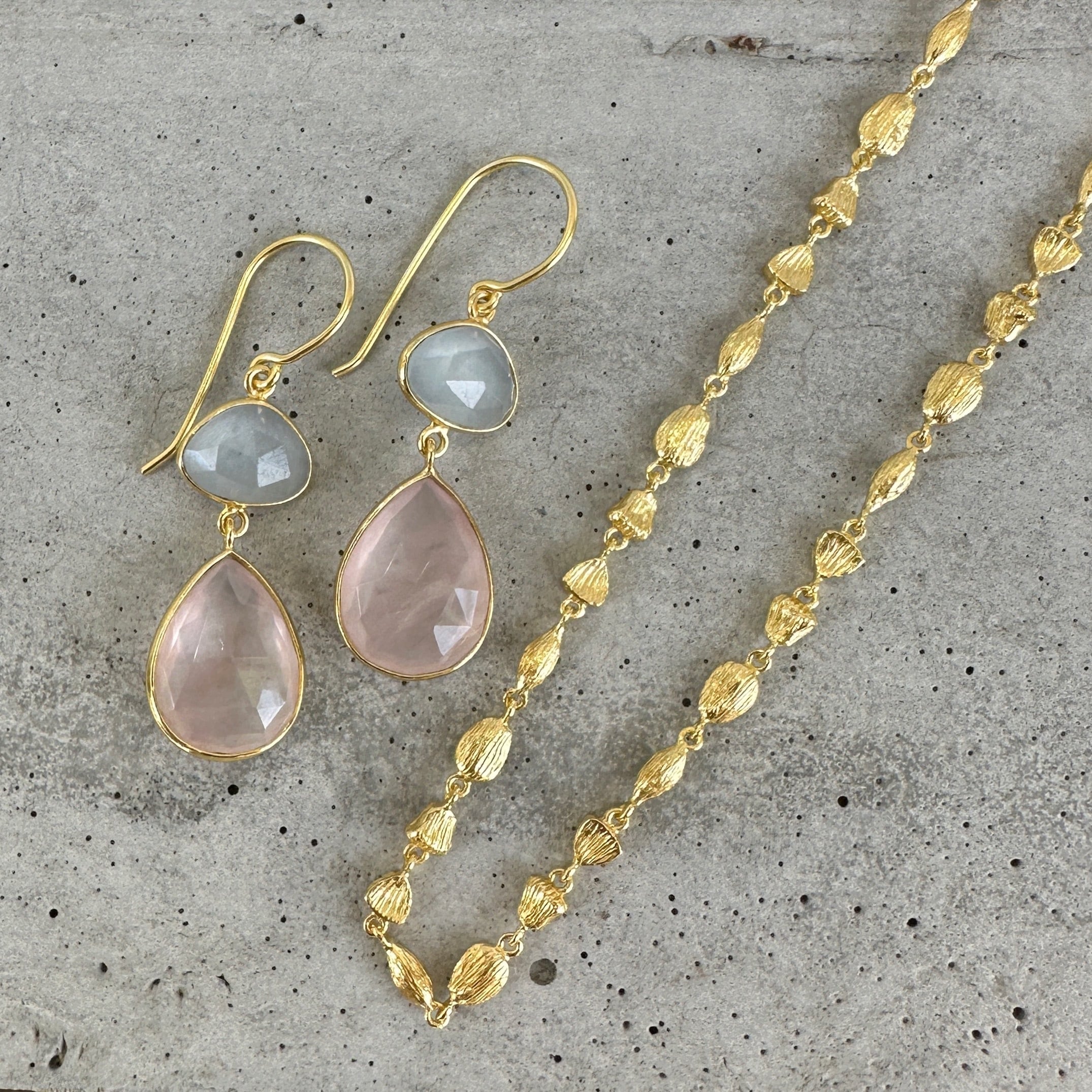 Gold Coating ダブルストーン ライトカルシー ジェイド & ローズ