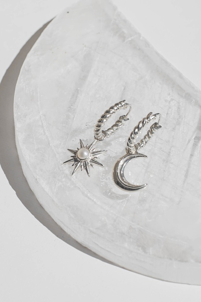 The Sun and The Moon Earrings Silver