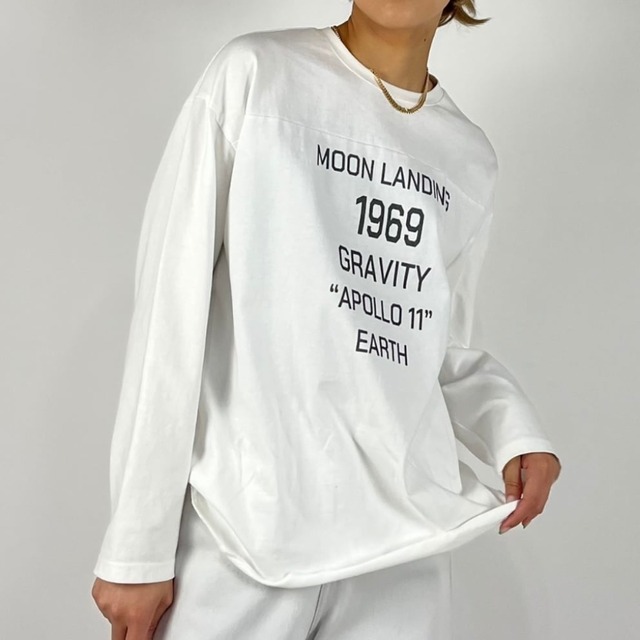 《 今でしょ！FAIR対象｜4/12まで》【 PASSIONE 】”APOLLO11”ロゴプリントロングスリーブTシャツシャツ