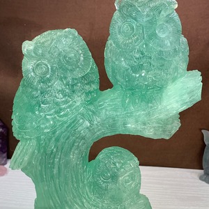 大☆可愛いグリーンフローライト・ふくろう