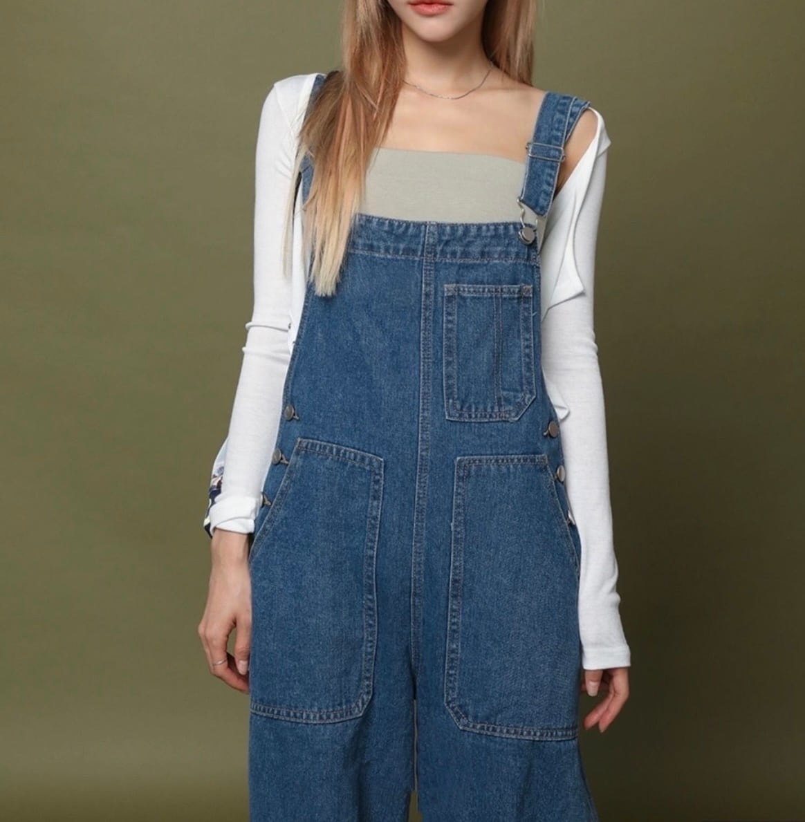 大人デニムサロペット