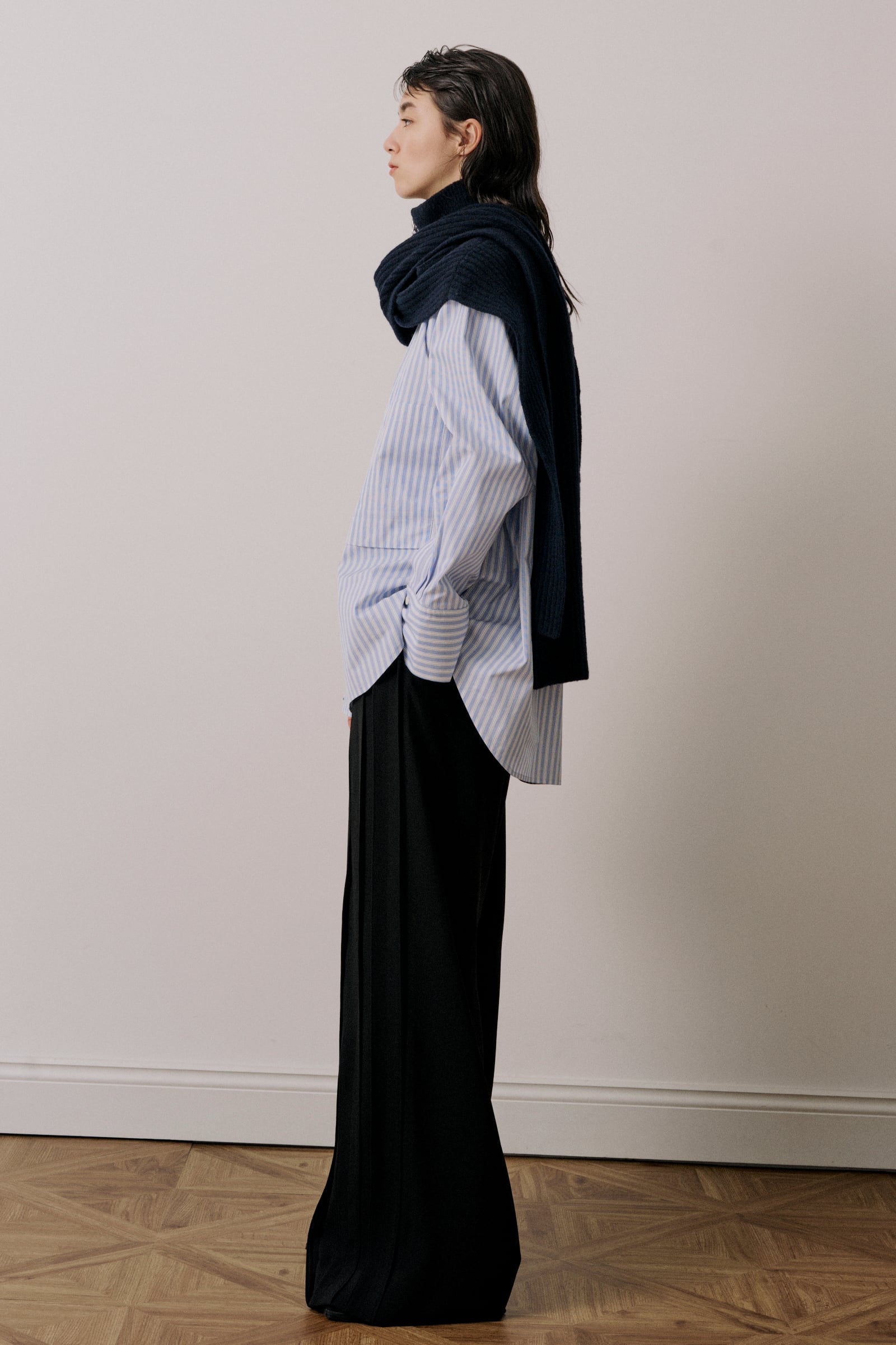 ZIP ストールニット / ラムウール＆ヤク / U744-K02-108 | UJOH ― UJOH