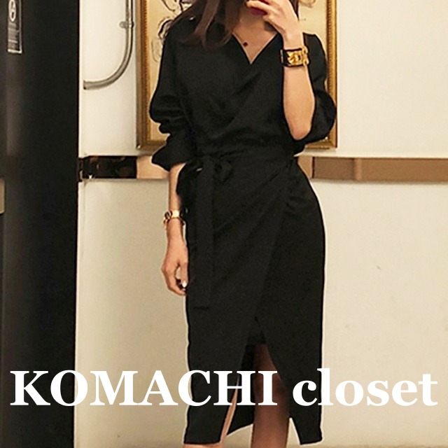 【送料無料】 ドルマン ラップ風 ウエスト リボン ミディ シャツ ワンピース ロングワンピース シャツ フォーマル ドレス 黒 ウエストマーク 個性的 韓国 レディース  オールシーズン 秋冬 春夏 入学式 入園式 卒業式 卒園式 お宮参り オルチャン 楽ちん ロング丈 ミモレ丈 きれいめ おしゃれ こなれ感 高級感 高見え 着痩せ 着やせ 謝恩会 結婚式 顔合わせ 保護者会 母 ママ 30代 40代 50代 長袖 体型カバー ブラック 上品 きちんと エレガント フェミニン 使いやすい  お得