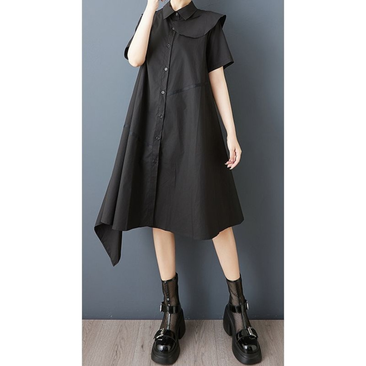 アシンメトリー ライン切り替え ワンピース 30180