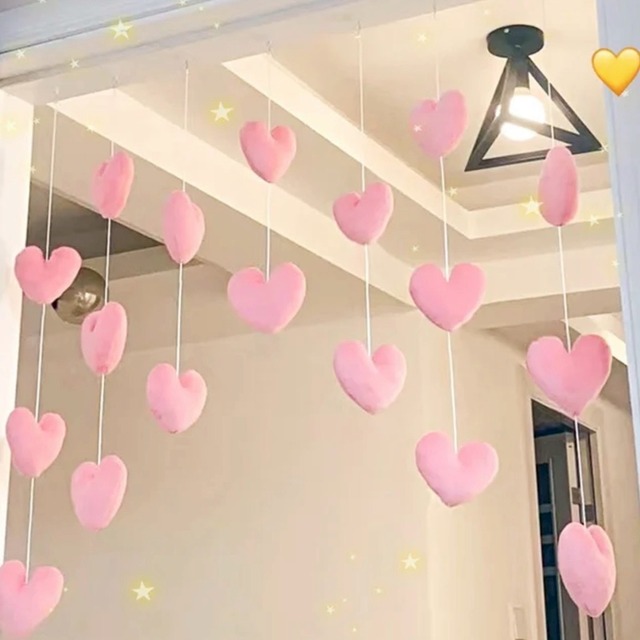 ハートカーテン 4色展開｜女の子のお部屋にぴったりな可愛さ