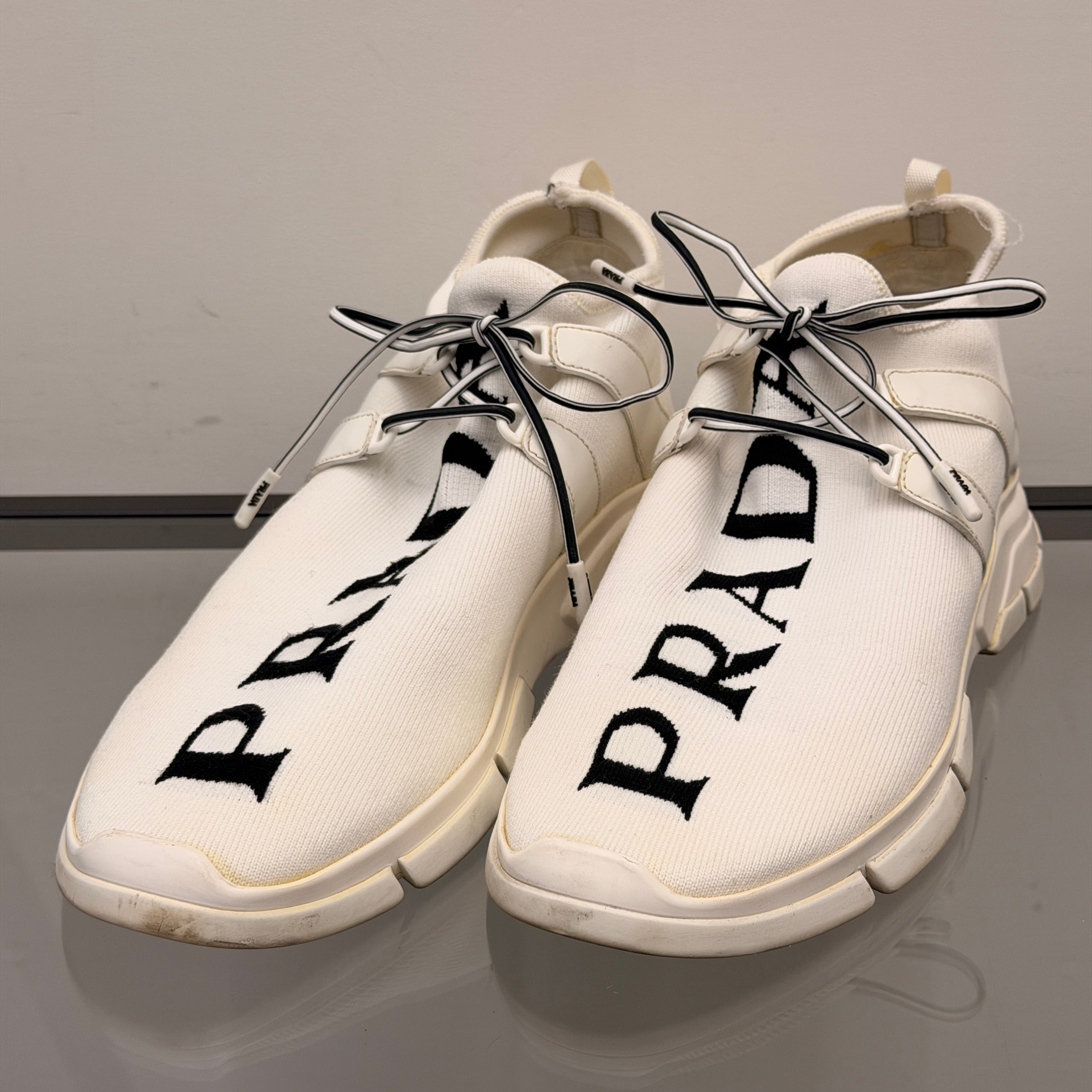 PRADA Knit Sneakers White 7 1/2 | ASSET VINTAGE アセットヴィンテージ