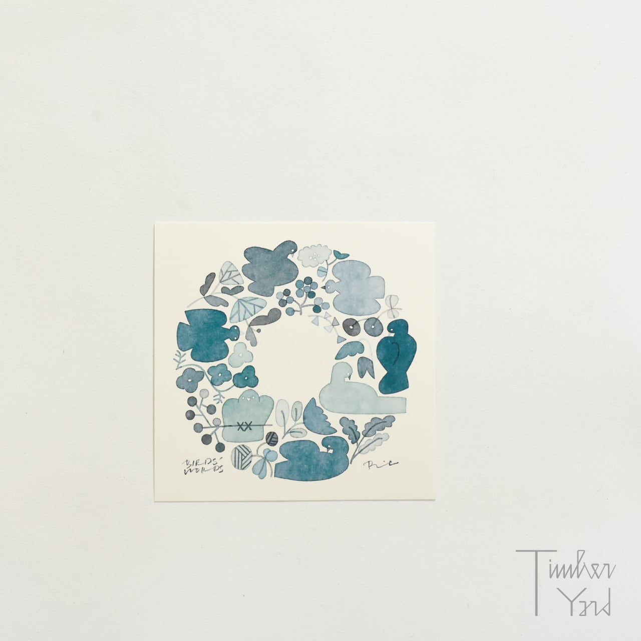 POSTER 15 / WREATH [MONOCOLOR] / BLUE / リース / ブルー / 正方形