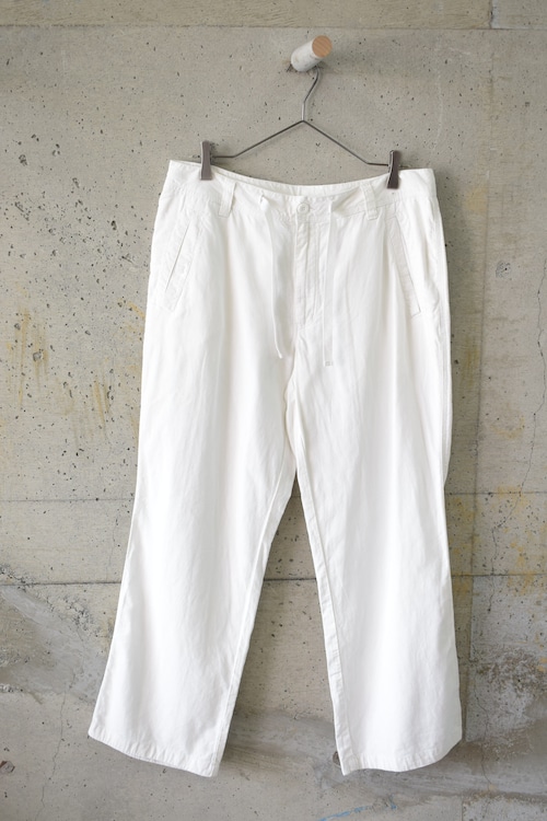 White linen-cotton trousers