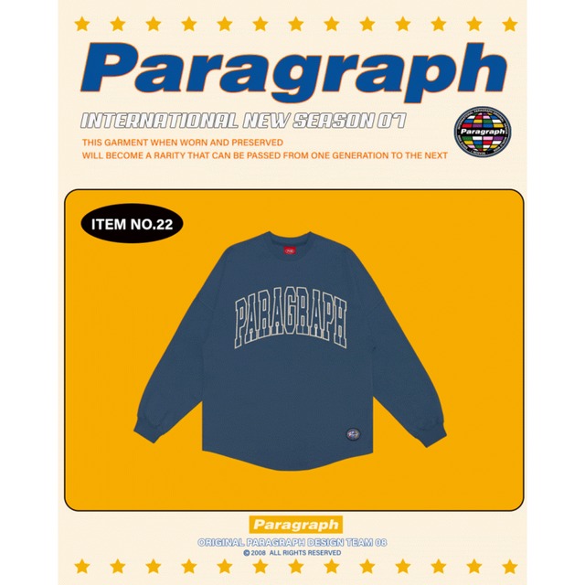 [PARAGRAPH] Basic embroidered long sleeve t-shirt 正規品 韓国ブランド 韓国ファッション 韓国代行 トレーナー