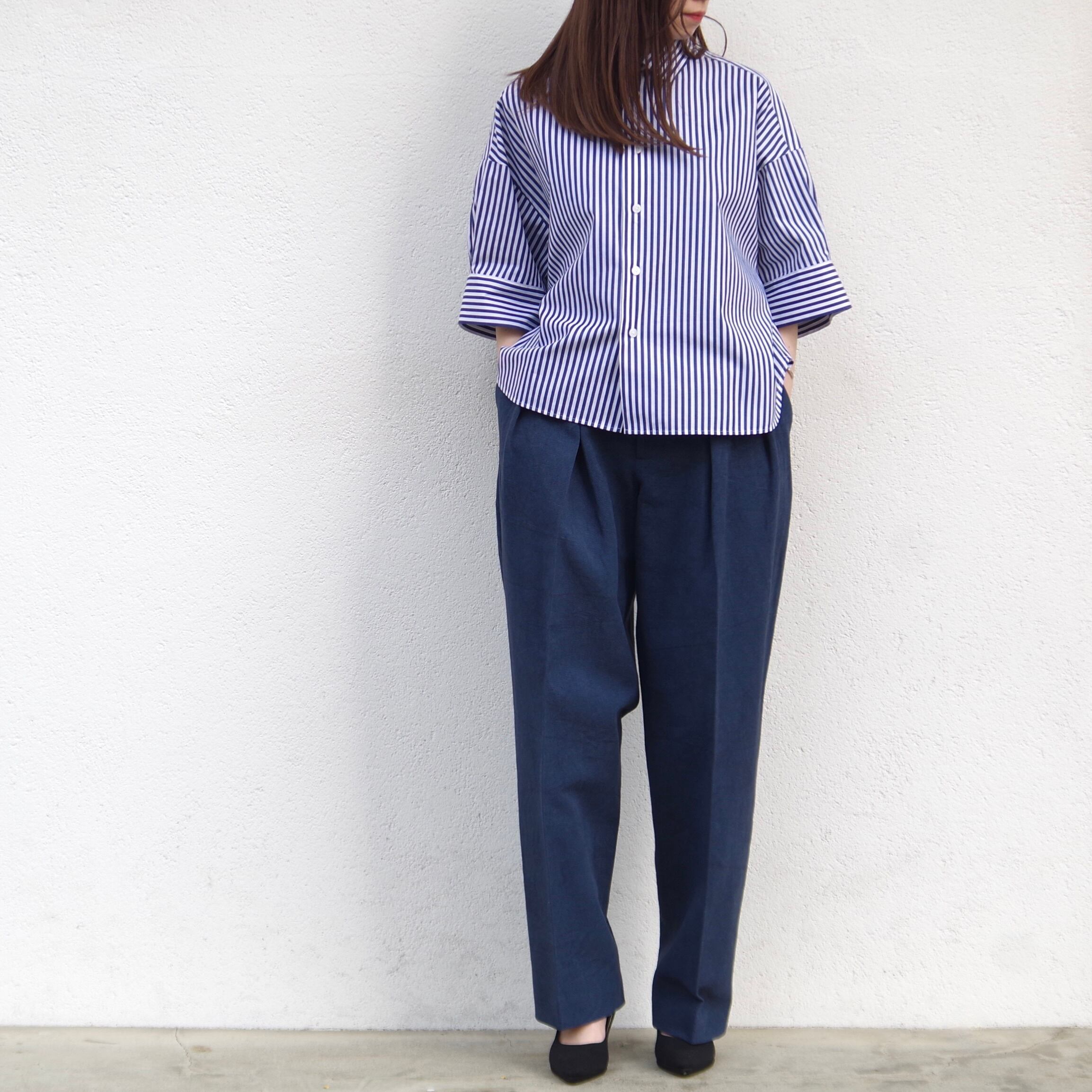 専用　sinme ストライプシャツ SINME ストライプシャツ ホワイト × ネイビー | 1F Store