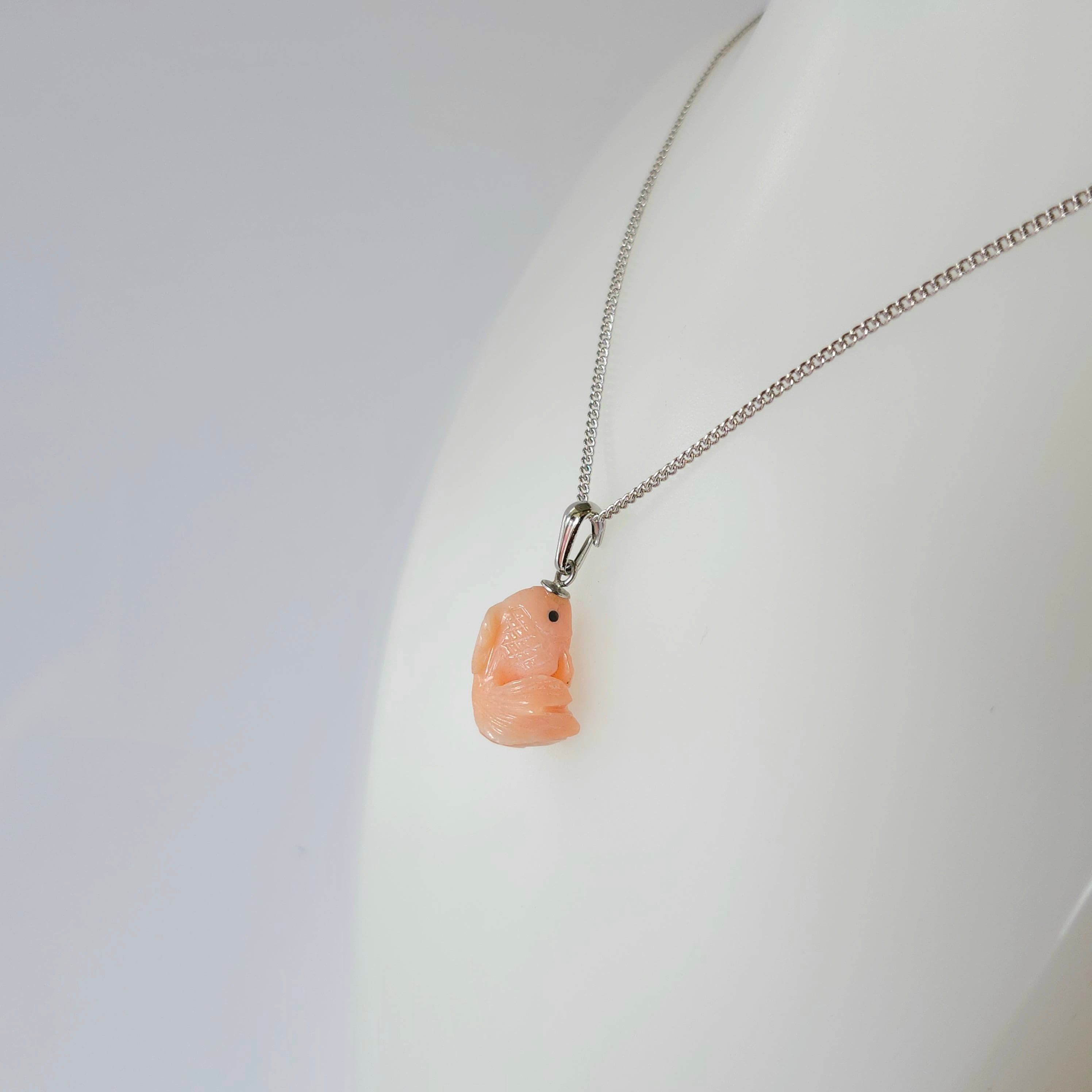 金魚(珊瑚彫刻)ペンダント 092 | 清岡珊瑚店