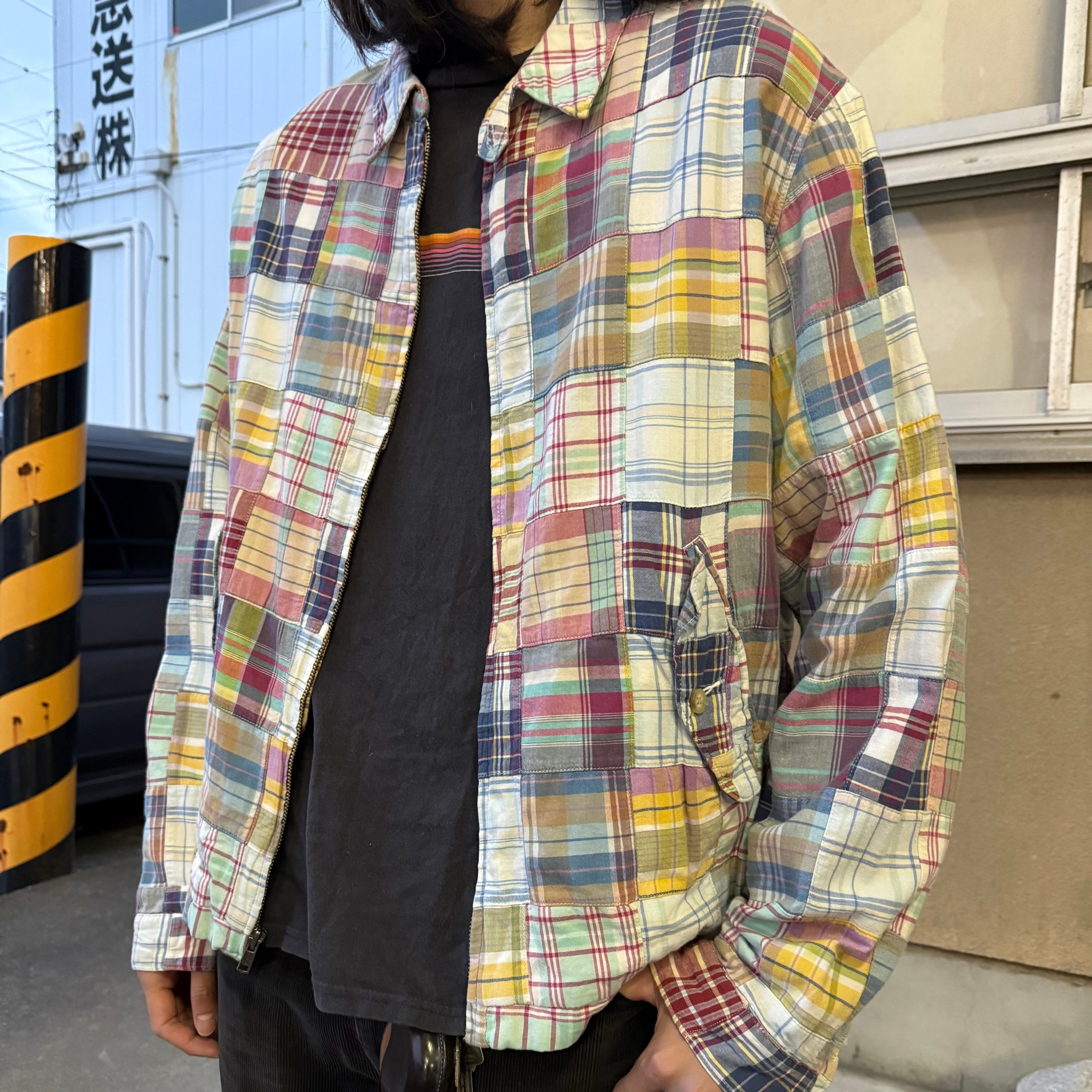 90's POLO GOLF Plaid Punchwork Swing Top Jacket SIZE L 90年代