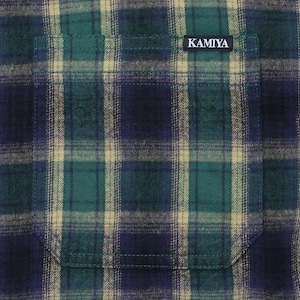 【KAMIYA】Distressed Hooded Checked Shirt