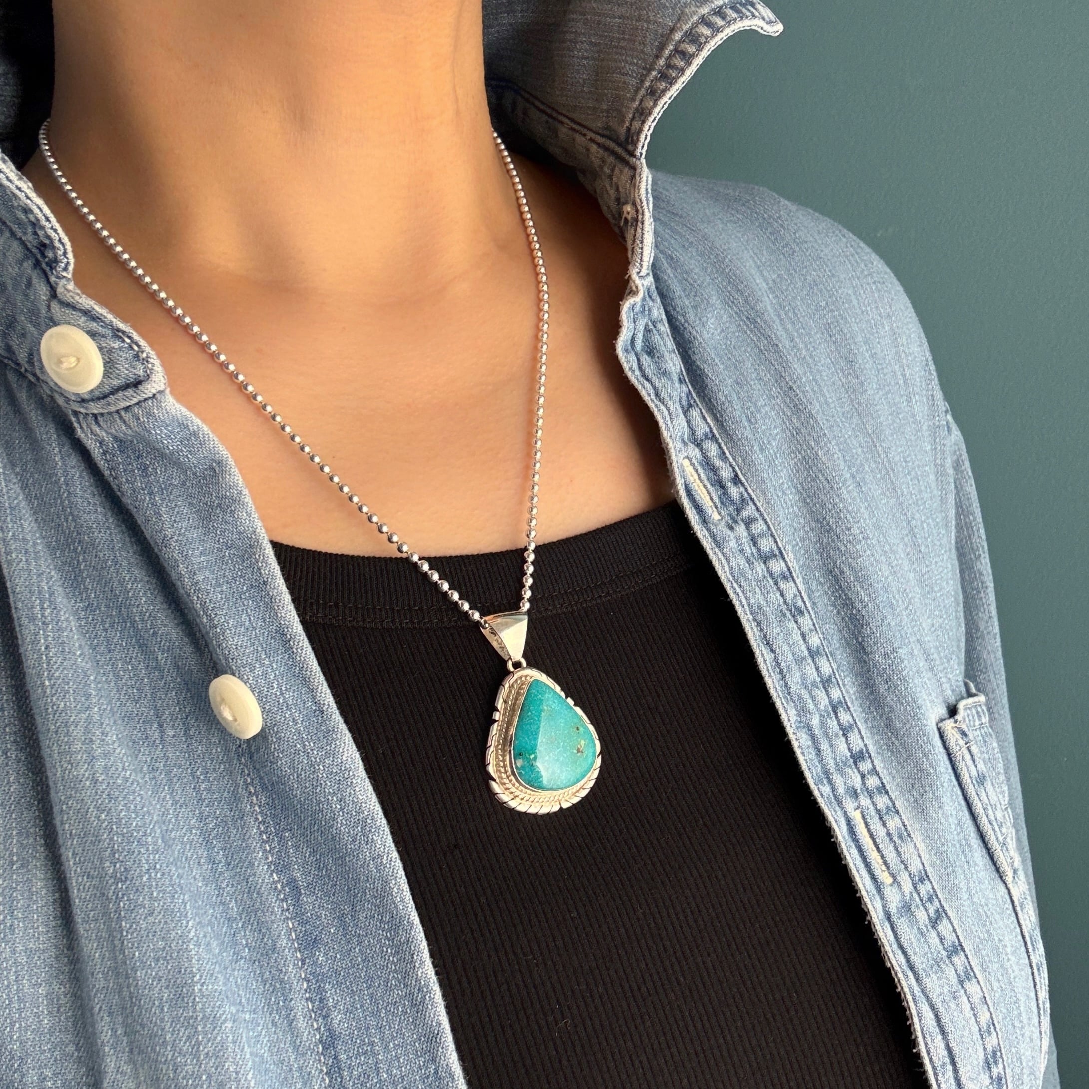 Indian Jewelry 》PEGGY SKEETS キングマン ターコイズ ドロップ