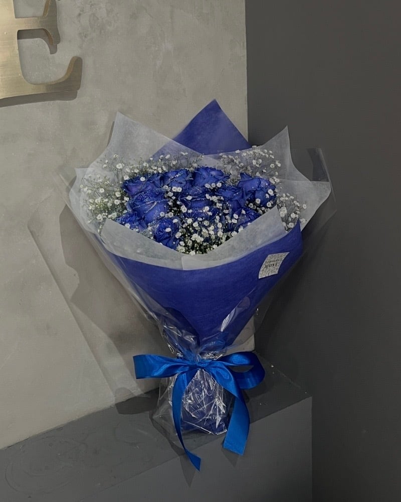 薔薇11本×かすみ bouquet | FLOWER WALL MONE