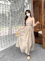 ノースリーブ花柄ロング丈ワンピース G105CON0011