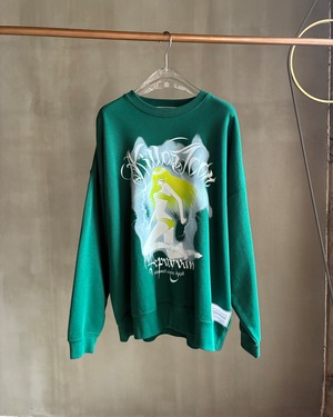 beauty beast【Souvenir Graphic Big sweatshirt 『Eve』-GREEN-】