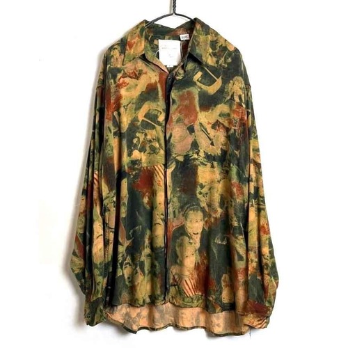 [index men] Vintage Art Print Rayon Shirt [1980s-] Vintage Art Pattern Rayon Shirt