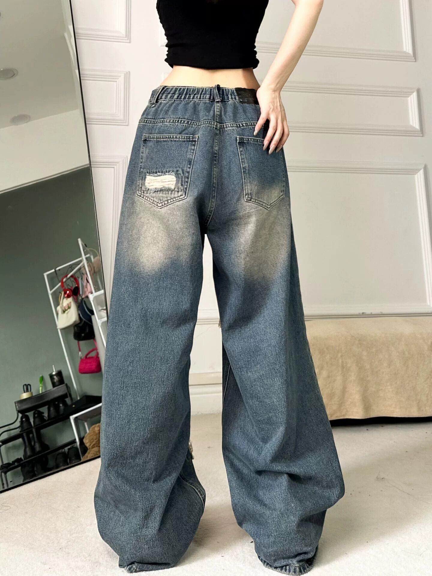 アメリカンバイブスタイルパンツ女性ハイストリートトレンディイン