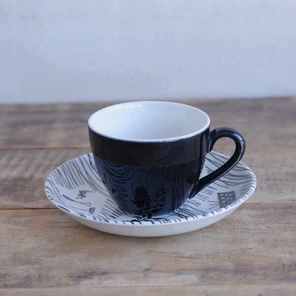 Ridgway リッジウェイ ホームメーカー デミタスカップ ソーサー ミッドセンチュリー レトロ ヴィンテージ 食器 2108 8 イギリス モノクロ おしゃれ エスプレッソ 陶器 Flohmarkt フローマルクト