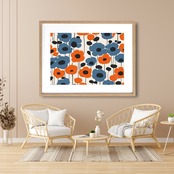 Tender｜北欧ミニマルに映えるポピーのボタニカルアートポスター｜優しさと温もりを飾るおしゃれなインテリアアイテムA4ポスター