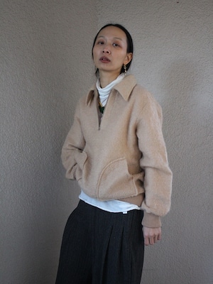 70s zip up pullover knit