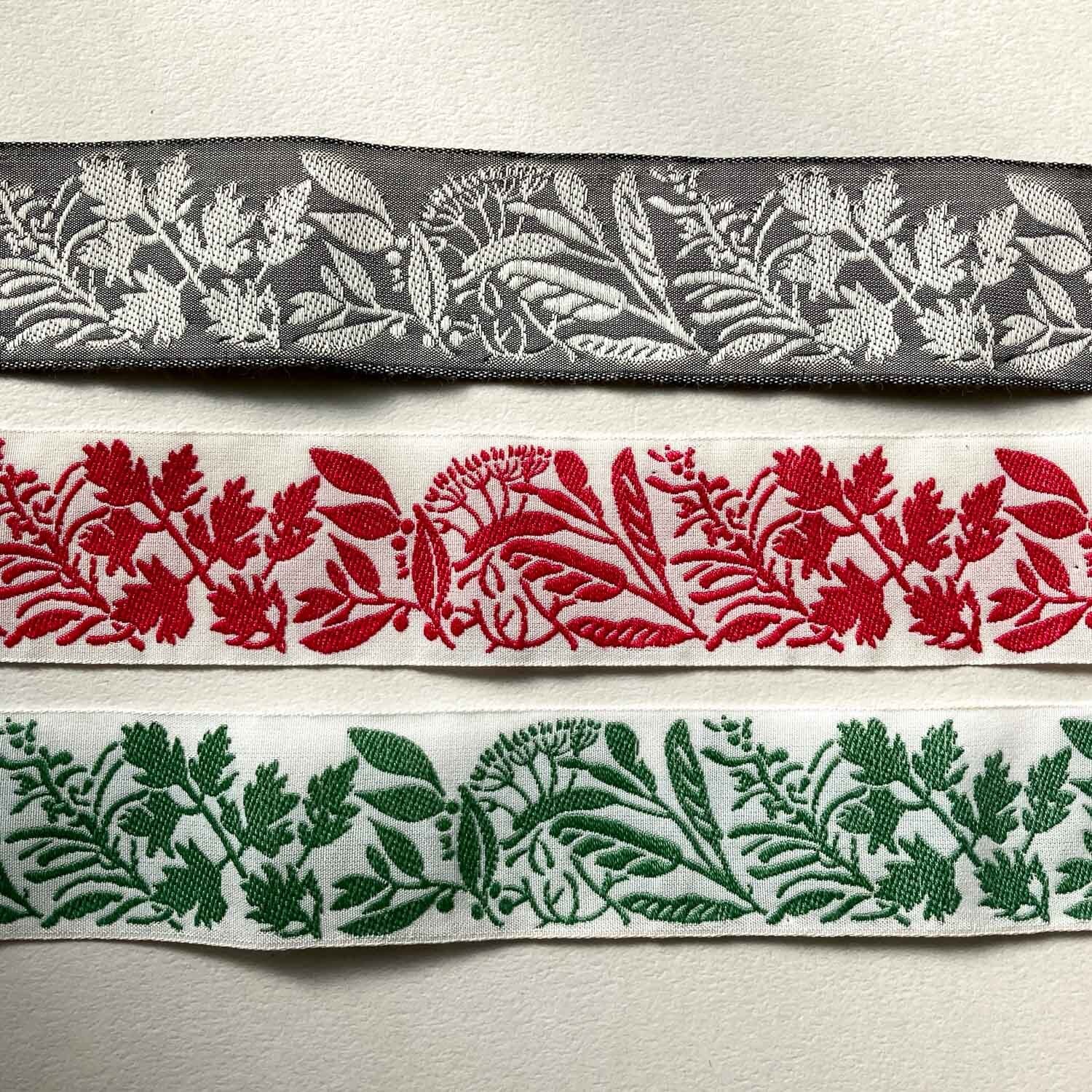 Kafka 大柄草花のジャガードリボン（50cmカット） | Dua-アクセサリー