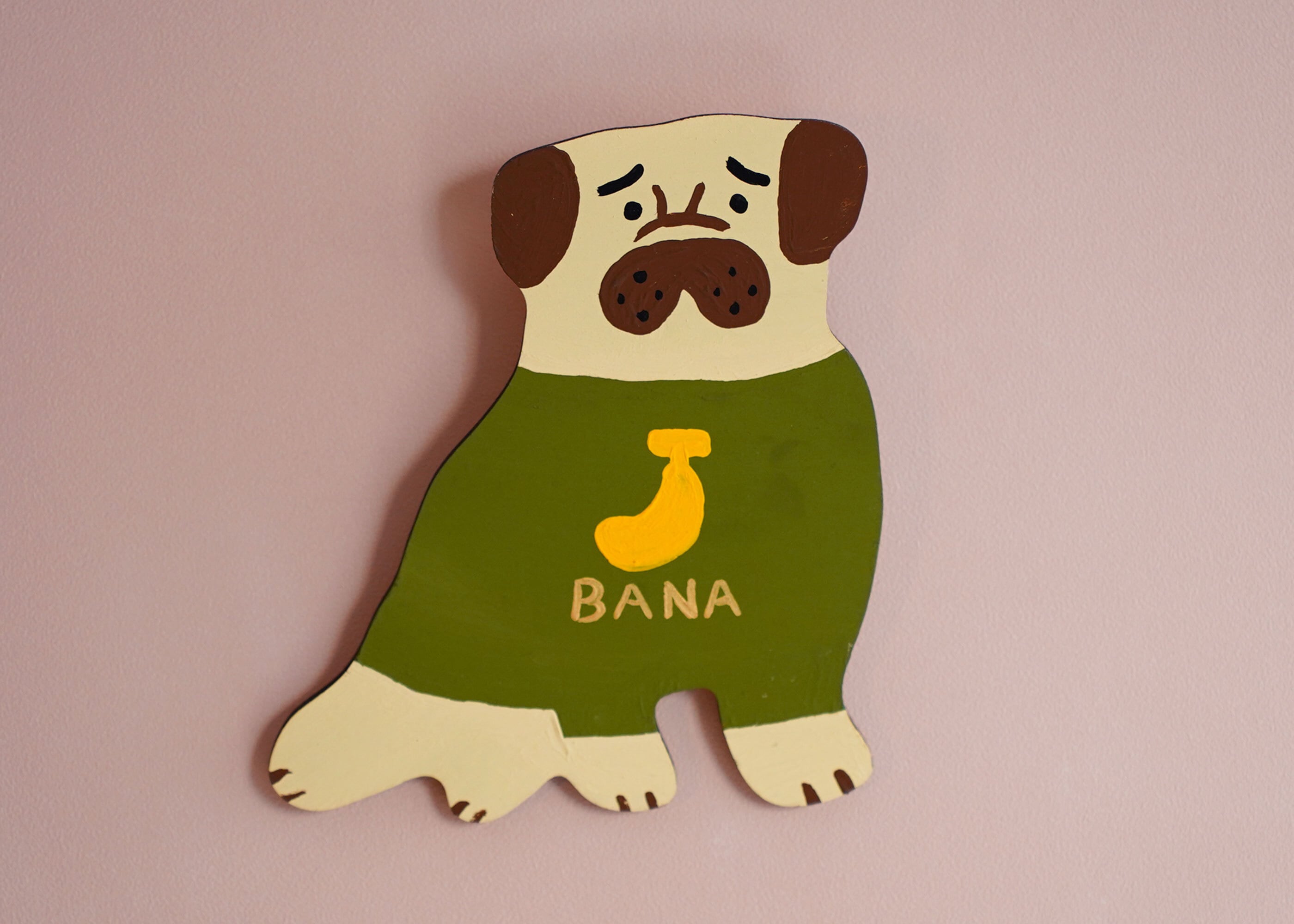 wood objet 原画 「パグBANA」