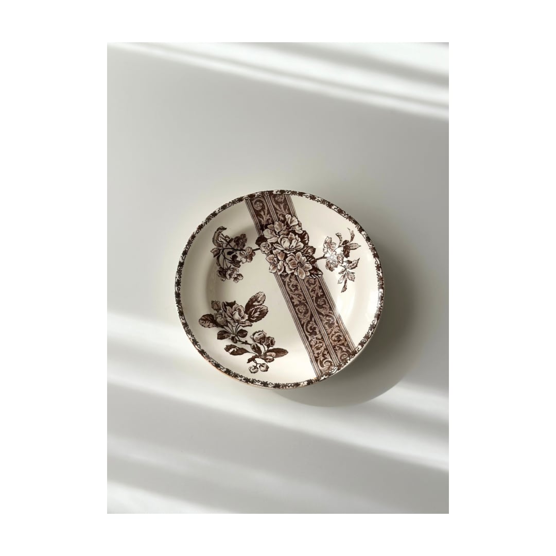 Émile Bourgeois エミール・ブルジョワ / お花とレースの深皿プレート a