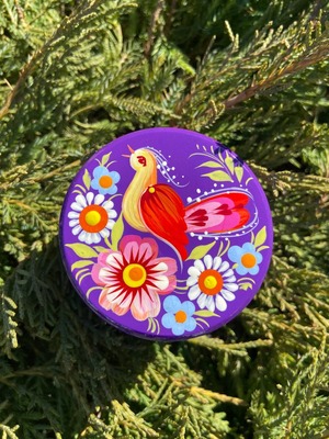 ペトリキウカ塗り　木製小物入れ・ジュエリーボックス（ティモシェンコ作）ウクライナ製